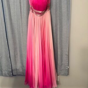 Chic Pink Ombre Evening Dress